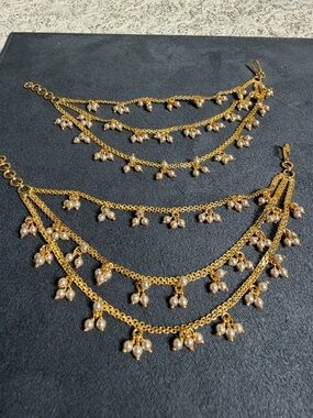 Ear chains sahare in sterling silver with gold plating